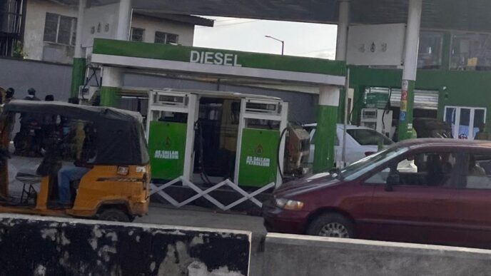 A diesel pump at a filling station