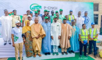 Stakeholders at the CNG conversion centre in Kaduna,