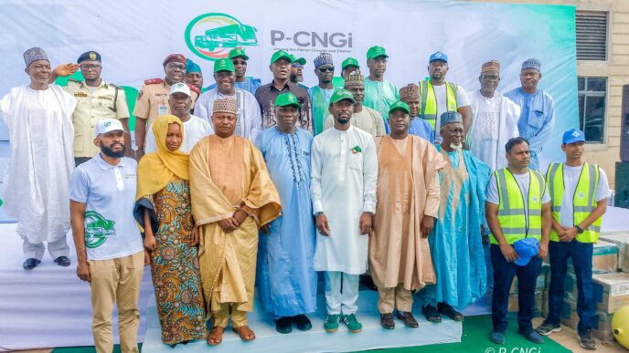 Stakeholders at the CNG conversion centre in Kaduna,