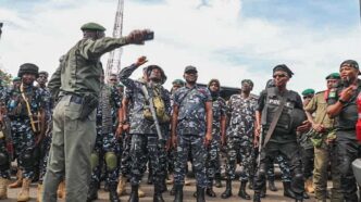 Police operatives deployed for a protes