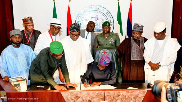 Tinubu signing minimum wage bill into law at presidential villa