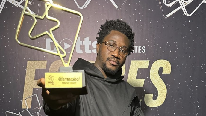 Nasboi shows off Trendupp award