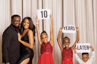 Jude Okoye, his wife and children