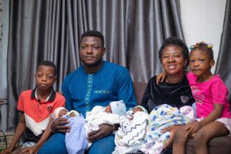 Sodiq and Abiodun Olayode recently welcomed quadruplets