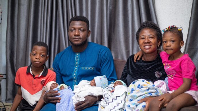 Sodiq and Abiodun Olayode recently welcomed quadruplets