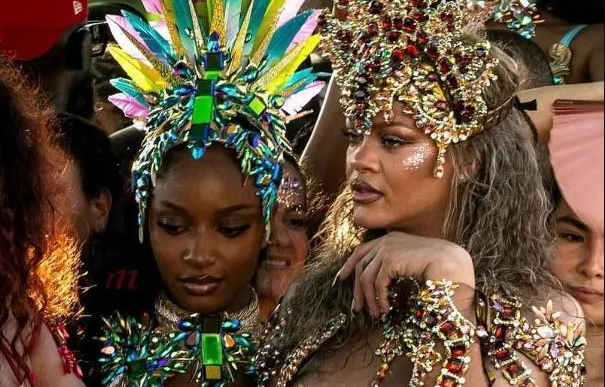 Ayra Starr and Rihanna at Crop Over festival in Barbados