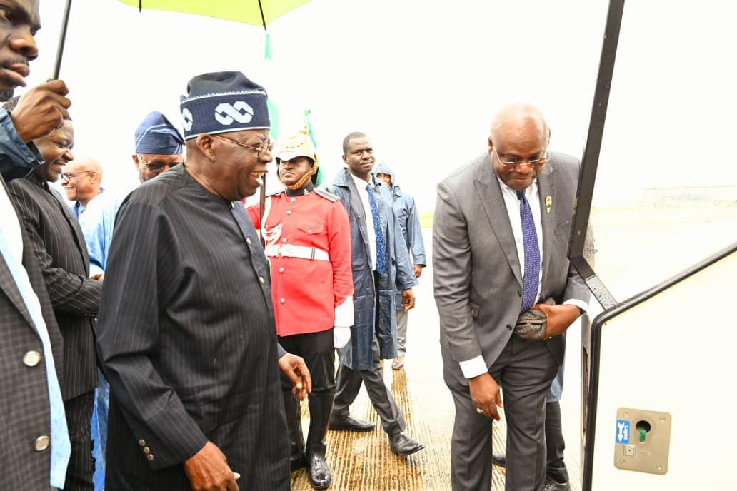 President Tinubu about to board the new presidential jet