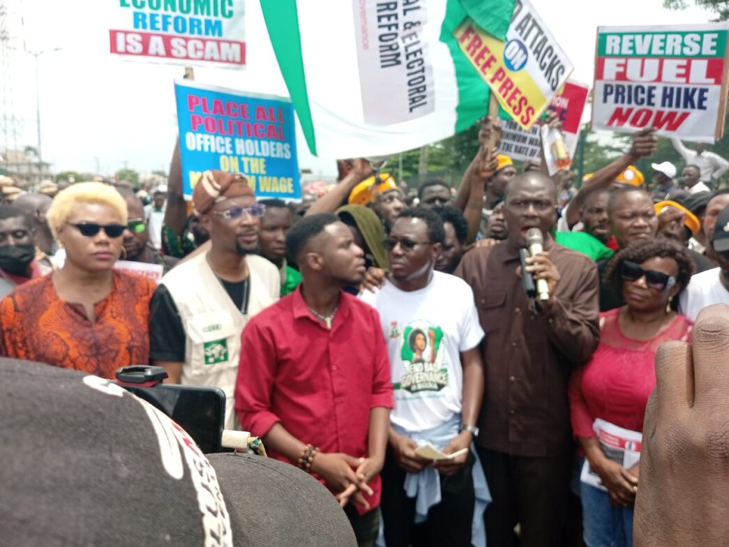 Protesters at Ojota, Lagos