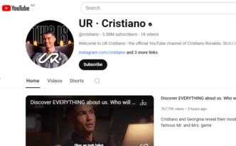 Ronaldo unveils YouTube channel