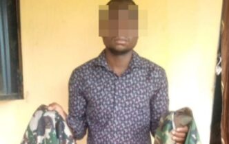 Suspect arrested with army uniform