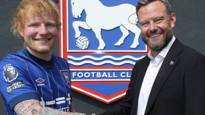 Ed Sheeran has been a lifelong fan of Ipswich Town