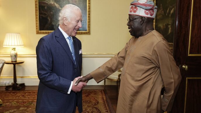 King Charles and President Bola Tinubu at Buckingham Palace