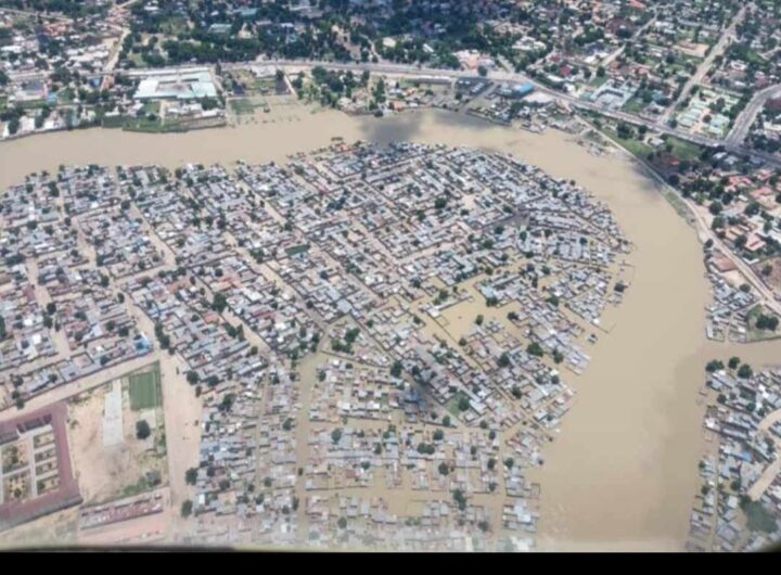 Flood ravages Maiduguri. Photo credit: @MusaGwary on X