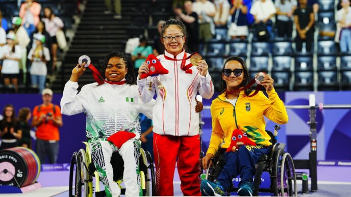 Esther Nworgu wins silver medal in the women’s up to 41kg para-powerlifting -- Nigeria's second medal at Paris Paralympics