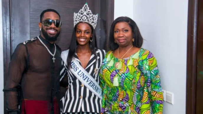 Dabiri-Erewa hosts Chidimma Adetshina and D'banj