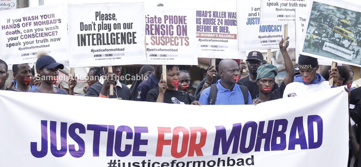 Yomi Fabiyi leads #JusticeforMohbad protest outside Ikorodu court ahead of coroner's inquest