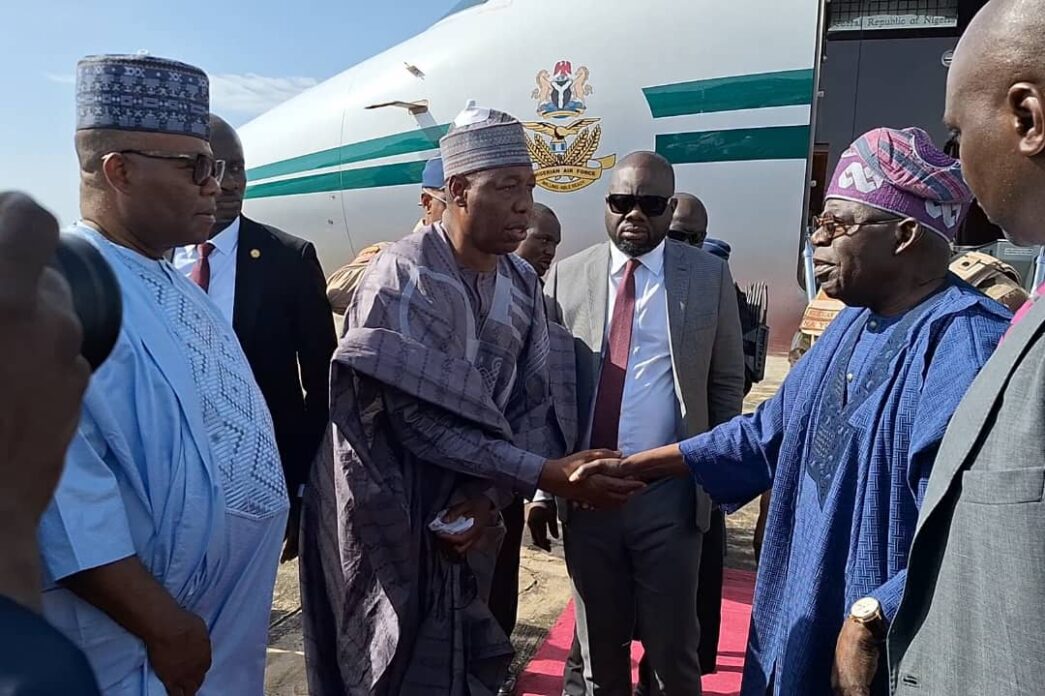 Zulum welcomes Tinubu to Maiduguri