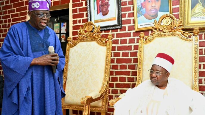 President Bola Tinubu and the Shehu of Borno