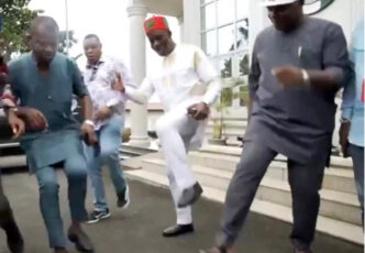 Charles Soludo participating in the viral gwo gwo dance