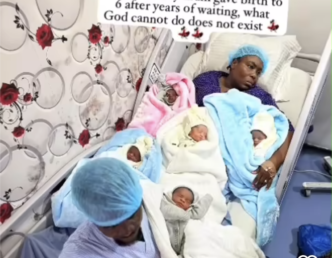 Nigerian woman welcomes sextuplets