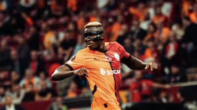 Osimhen celebrates his first brace for Galatasaray