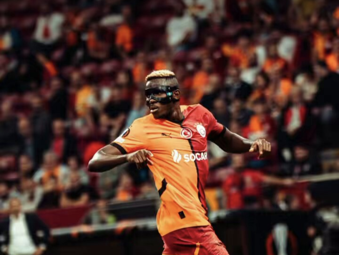 Osimhen celebrates his first brace for Galatasaray