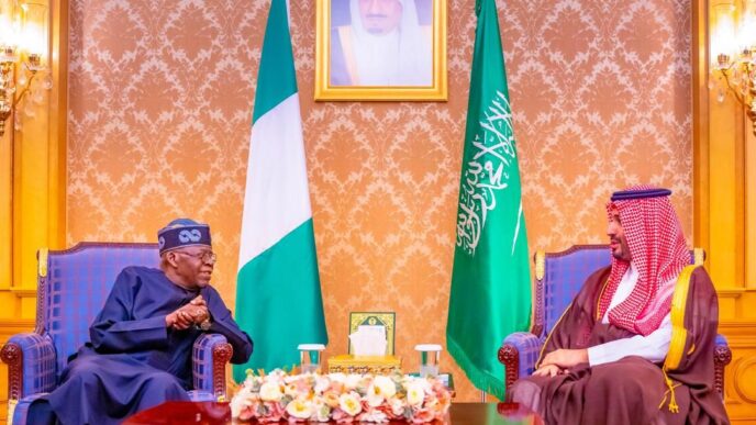 President Bola Tinubu and Mohammed bin Salman, crown prince of Saudi Arabia