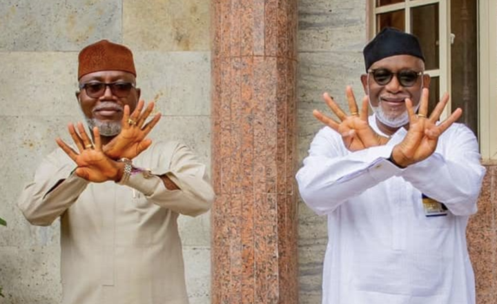 Lucky Aiyedatiwa and the late Rotimi Akeredolu