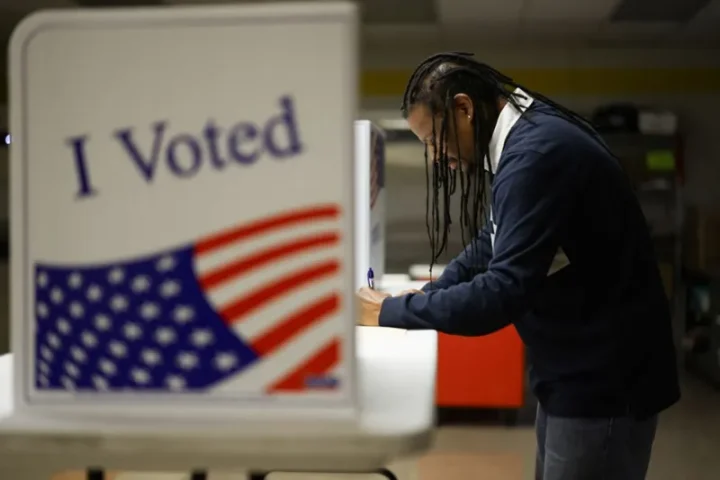 A voter casting his vote in the US polls