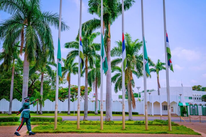 Flags flown at half mast