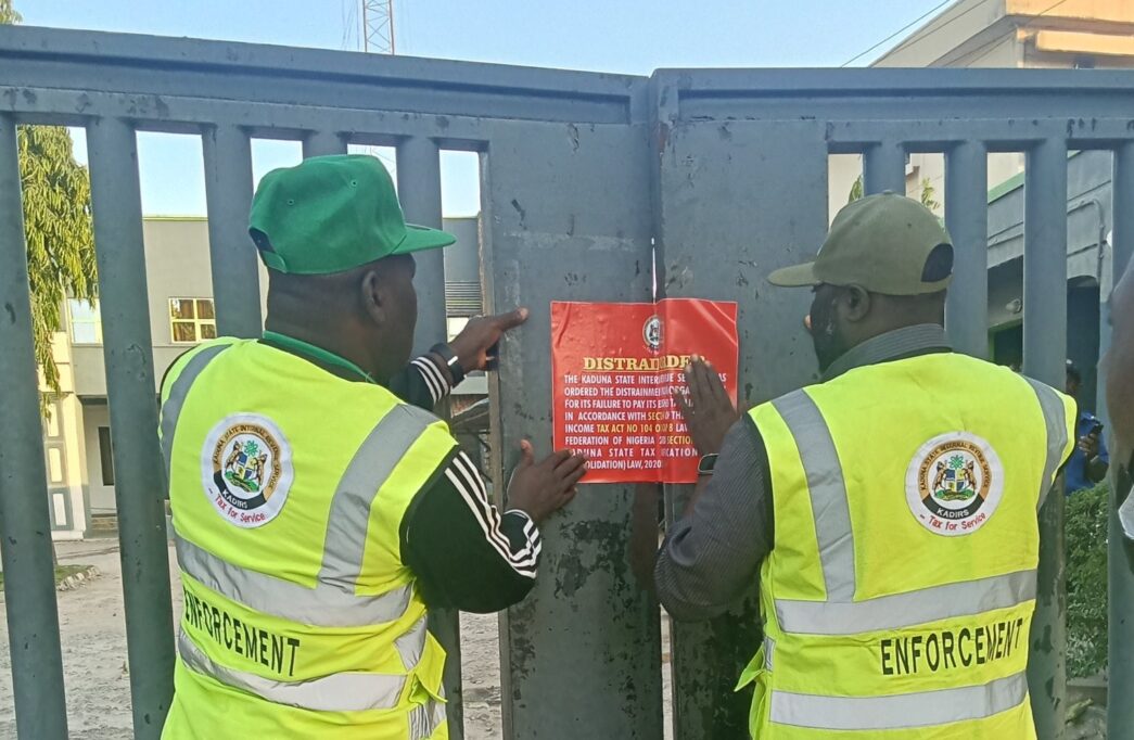 KADIRS officials sealing off a building