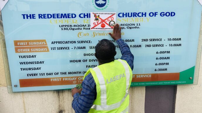 LASEPA seals off church in Lagos