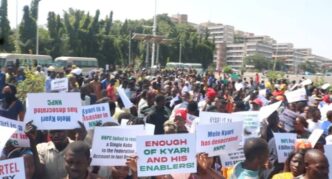 PHOTOS: Protesters demand removal of Mele Kyari over failure to fix local refineries