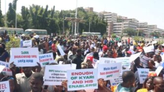 PHOTOS: Protesters demand removal of Mele Kyari over failure to fix local refineries