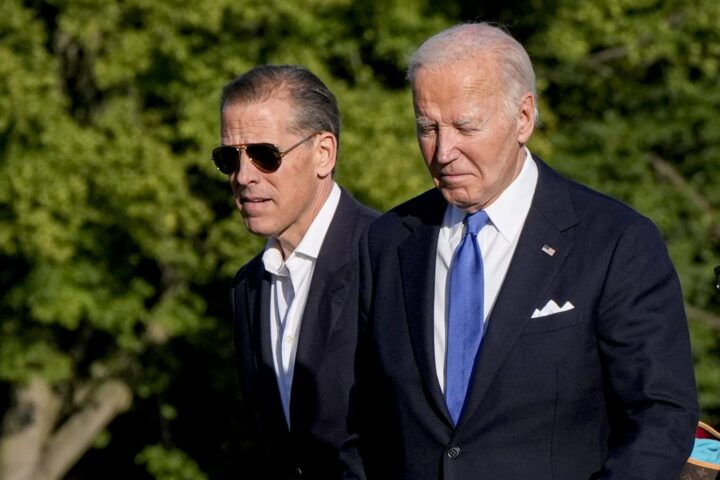 US President Joe Biden and Hunter, his son.