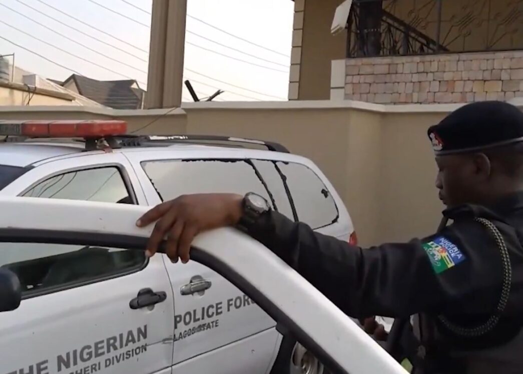 Police officers outside the Afe Babalola chambers in Lagos