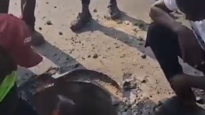 A vandalised manhole in Abuja