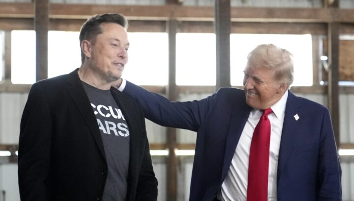 Elon Musk (left) and US President Donald Trump. Photo credit: AP