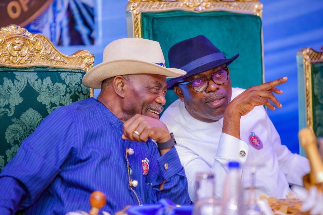 Siminalayi Fubara, governor of Rivers and Peter Odili, former governor of the state