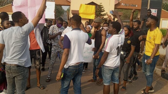 a 2019 student protest at MAPOLY.