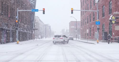 snowfalling during winter in the US