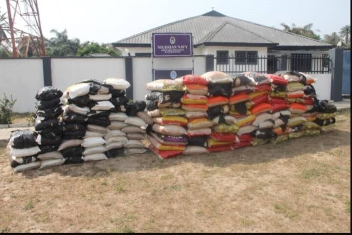 bags of rice seized by the Nigerian Navy