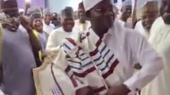 Yahaya Bello, former governor of Kogi state, dancing