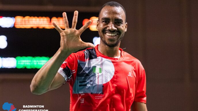 Anuoluwapo Opeyori defeated Egypt's Adham Elgamal in the final of the men's singles event to win his fifth All-African Senior Badminton championship title