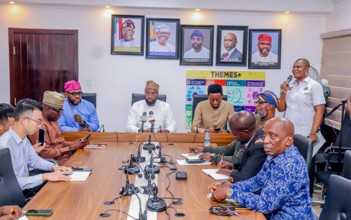 Oluwaseun Osiyemi, the commissioner for transportation in Lagos, during the press briefing to announce the installation of the devices on Thursday