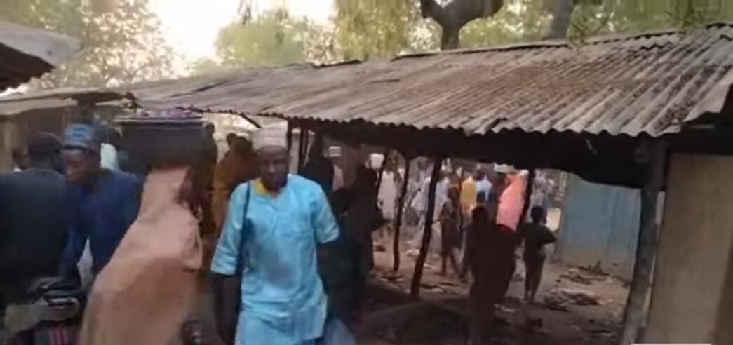 scene of the fire outbreak in a Zamfara market