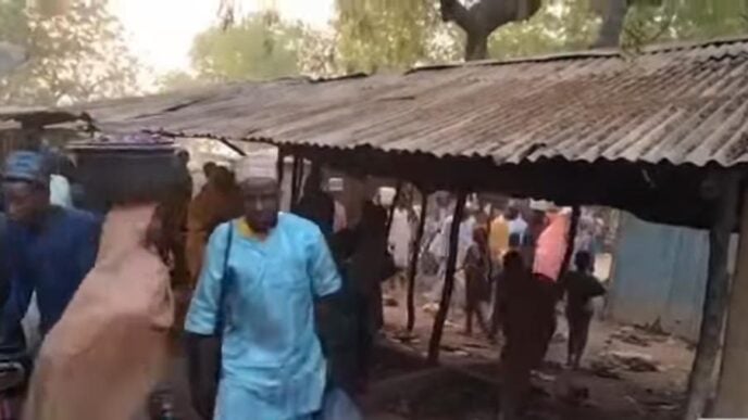 scene of the fire outbreak in a Zamfara market