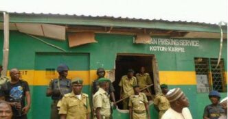 photo of broken wall prison inmates escaped through in Koton Karfe, Kogi state